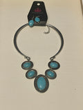 Turquoise necklace and earrings